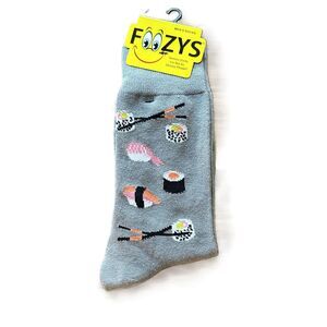 Foozys Gray Sushi Pattern Comfortable Men's Socks One Size New